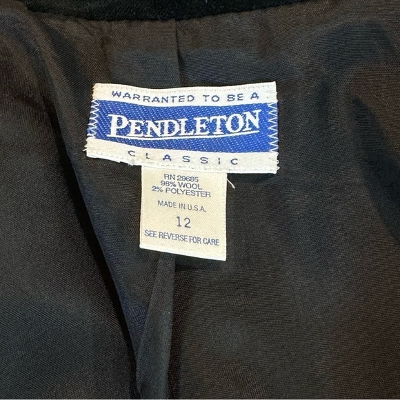 Vintage Pendleton jacket black white tweed wool blend made in USA velvet 12 - Picture 7 of 9